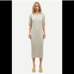H&M slinky super minimalistic midi dress size M like the Row rib knit jersey